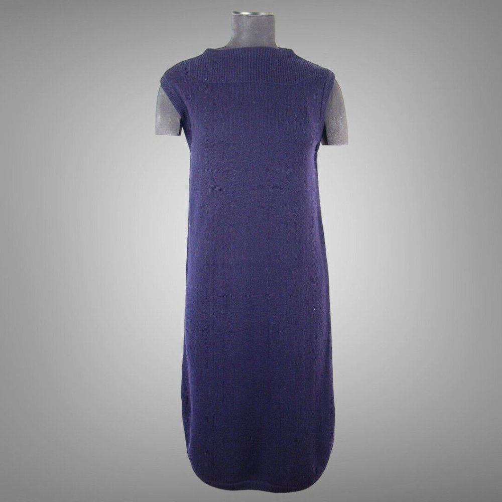 New Genuine Hermes Brand New Cashmere Knit Dress Navy Made In Italy Size EU 38